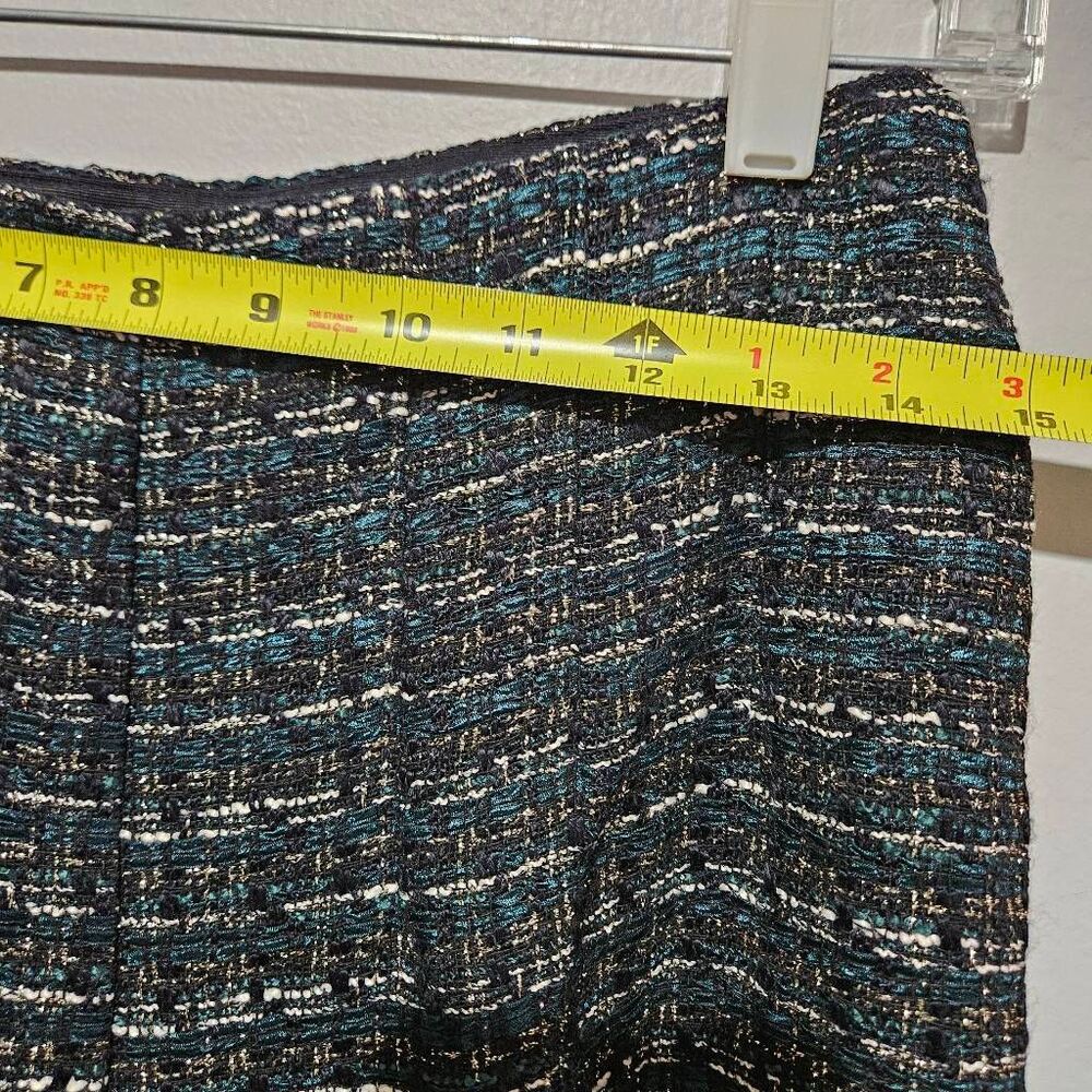 NWT Loft Pollazzo Darted Lined Textured Tweed, Side Zip Pants, Size 4P - Picture 3 of 7